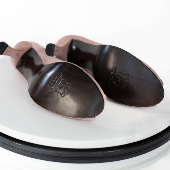 STUART WEITZMAN 7 Narrow Dusty Pink Peep Toe Heels - Picture 7 of 10